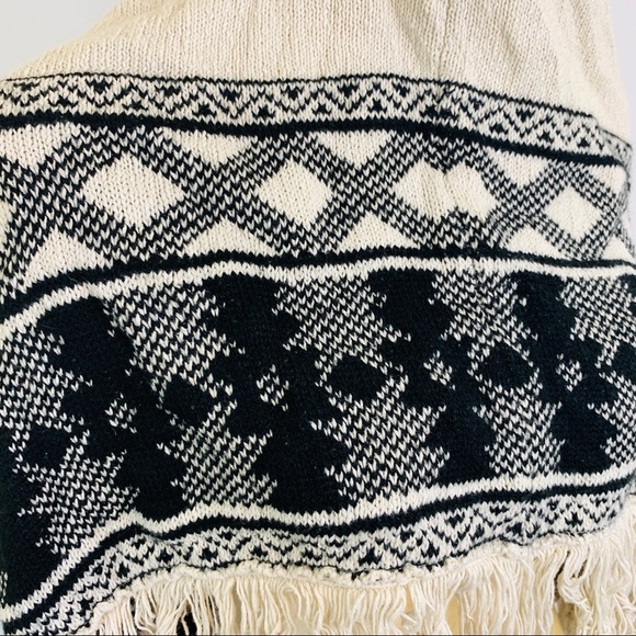 American Rag Fringe Duster Cardigan Sweater Aztec Boho Small - Picture 8 of 9